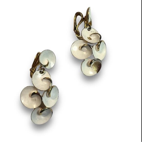 1950s  Mid Century Judy Lee Gold Tone BROOCH & Clip Earrings - Picture 6 of 12